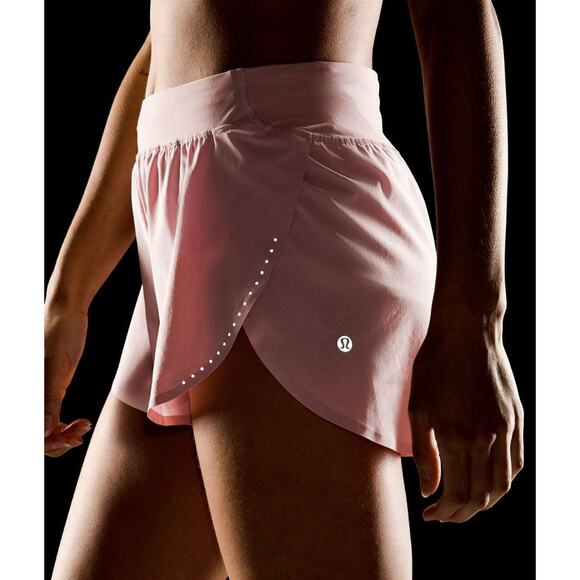 (XS) Lululemon Fast and Free High-Rise Classic-Fit Split Short 3" Pink Haze - Picture 6 of 8